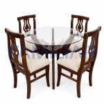 JUEGO DE COMEDOR OÑ REDONDO DE VIDRIO C4 SILLAS