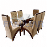 JUEGO DE COMEDOR OÑ CAROLINA VIDRIO C6 SILLAS